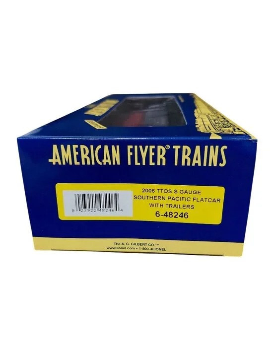 American Flyer 2006 TTOS Southern Pacific Flatcar W/Trailers S Gauge 6-48246 NIB - Picture 5 of 7